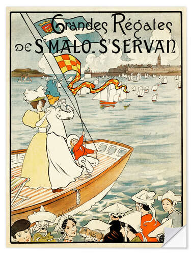 Selvklebende plakat Grandes Régates de St. Malo - St. Servan