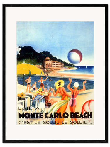 Plakat artystyczny premium w ramie Monte Carlo Beach