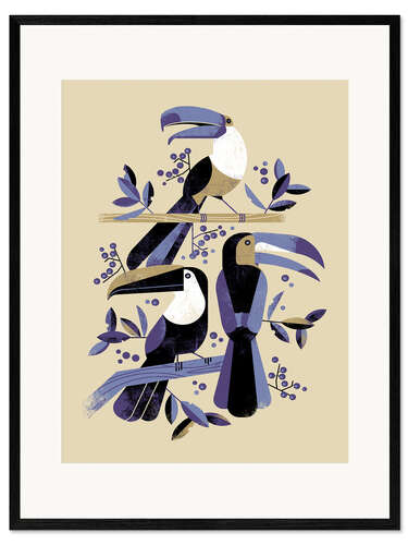 Ingelijste kunstdruk Toucans