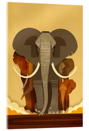 Acrylic print  Elephants - Dieter Braun