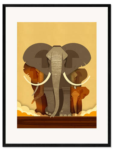 Framed art print Elephants