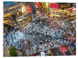 Acrylglasbild Fußgänger überqueren eine Straße in Tokio Shibuya