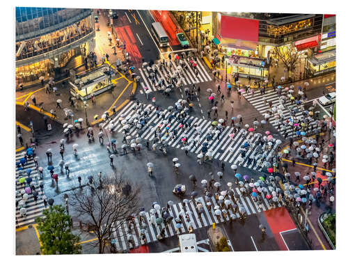 Foam board print Pedestrian cross a street in Tokyo Shibuya