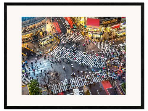 Innrammet kunsttrykk Pedestrian cross a street in Tokyo Shibuya