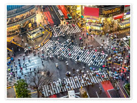 Poster Pedestrian cross a street in Tokyo Shibuya