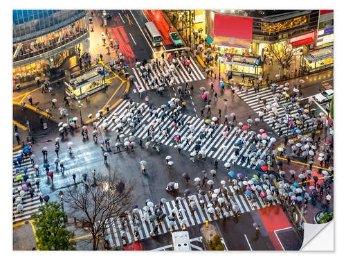 Autocolante decorativo Pedestrian cross a street in Tokyo Shibuya