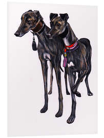 Foam board print Brindle greyhounds