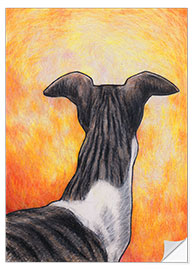 Selvklebende plakat Greyhound drawing