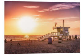 Foam board print Santa Monica Sunset