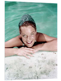 Foam board print Romy Schneider in the Swimming Pool