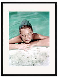 Gerahmter Kunstdruck Romy Schneider im Schwimmbad