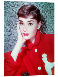 Acrylic print Audrey Hepburn in Red