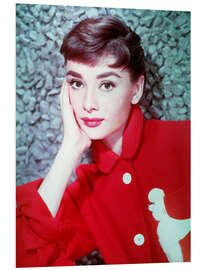 Tableau en PVC Audrey Hepburn in Red