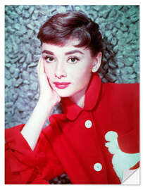 Wandsticker Audrey Hepburn in Rot