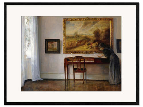Gerahmter Kunstdruck Interieur mit Gemälde