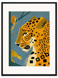Gerahmter Kunstdruck Leoparden