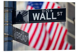 Aluminium print Wall Street Signs in Manhattan, New York City