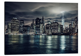 Aluminium print  Manhattan at night, New York City