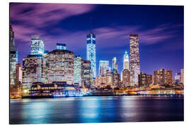 Magnettafel Nacht-Panorama von Manhattan in New York