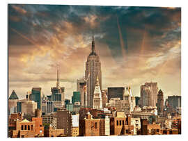 Magnettafel Manhattan - Wolkenkratzer mit schönen Himmelsfarben