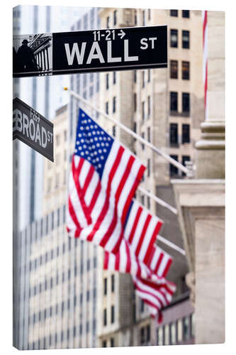 Canvastavla Wall street skylt, New York Stock Exchange