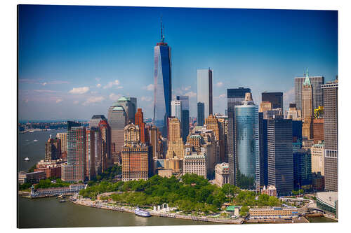 Aluminium print Manhattan Skyline on a summer afternoon