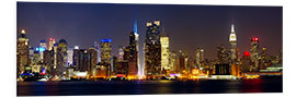 Foam board print Manhattan skyline with Times Square at night