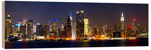 Quadro de madeira Manhattan skyline with Times Square at night