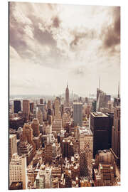 Magnettafel Bronze Skyline von Manhattan