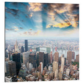 Magnettafel Sonnenuntergangshimmel über Midtown Manhattan