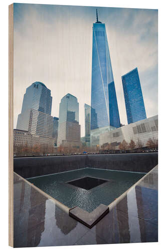 Wood print WTC Memorial Plaza, New York