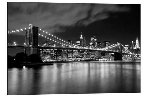 Alumiinitaulu Brooklyn Bridge - Night scene