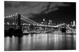 Foam board print Brooklyn Bridge - Night Scene