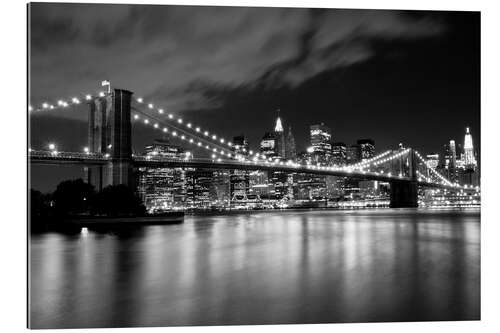 Tableau en plexi-alu Pont de Brooklyn - Scène de nuit