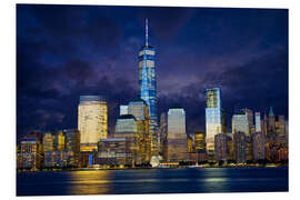 Foam board print Manhattan skyline at night