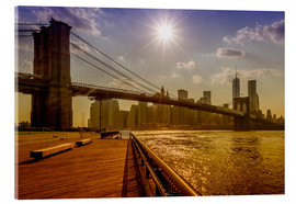 Tableau en verre acrylique  Pont de Brooklyn à New York