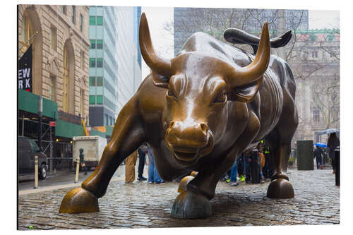 Quadro em alumínio Touro de Wall Street em Manhattan