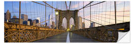 Selvklebende plakat Brooklyn Bridge in Manhattan, New York