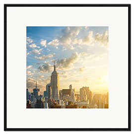 Impression artistique encadrée Lever de soleil à Manhattan, New York