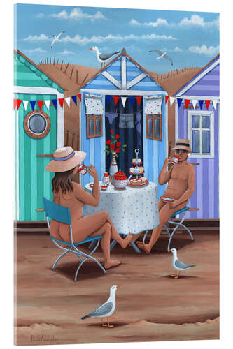 Cuadro de metacrilato 26242 Beach huts afternoon teas