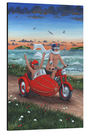 Aluminiumsbilde  Motorbike and sidecar - Peter Adderley