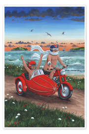 Wall print  Motorbike and sidecar - Peter Adderley