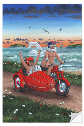Autocolante decorativo Motorbike and sidecar