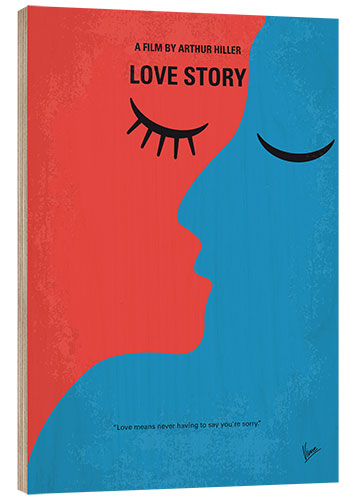 Tableau en bois Love Story (anglais)