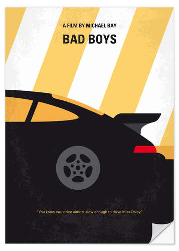 Selvklebende plakat Bad Boys minimal movie poster