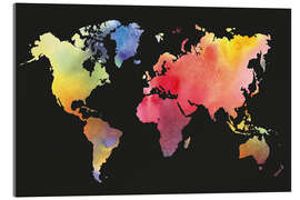 Acrylglas print World map in water color