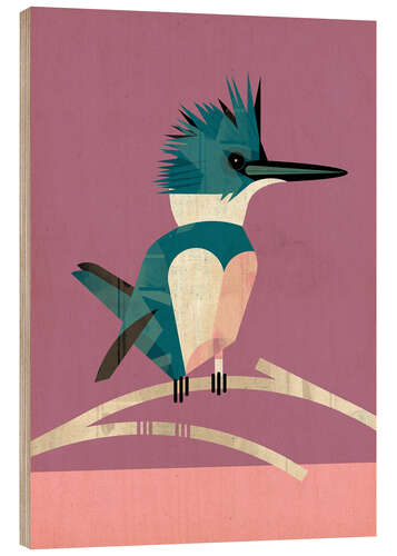 Wood print Kingfisher