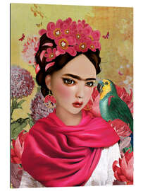 Tableau en plexi-alu Frida Kahlo &amp; Parrot