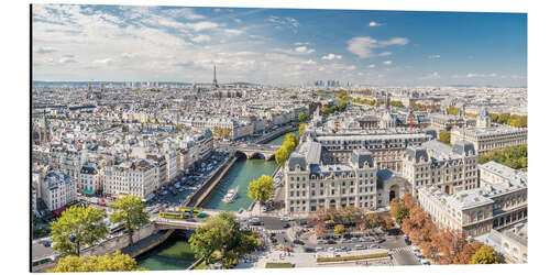 Alubild Blick von der Kathedrale Notre-Dame auf Paris