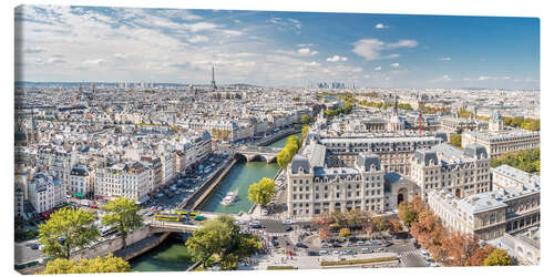 Lærredsbillede Paris skyline set fra Notre-Dame